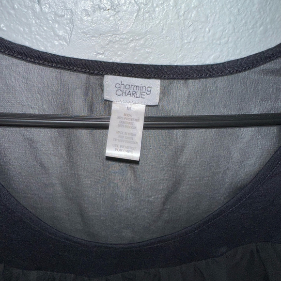 Charming Charlie Women’s Black Ruffle Tank Top Size M Ruffles - Picture 6 of 8